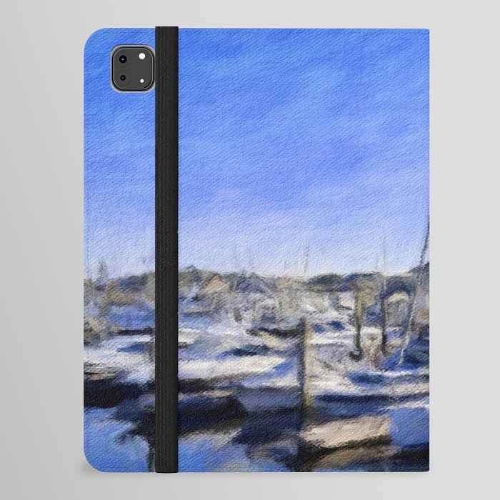 Boats on the Blue Water Bay iPad Folio Case