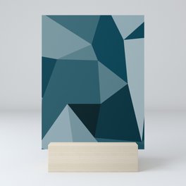 Abstract Blue Polygon Background. low poly art multicolor Mosaic Mini Art Print