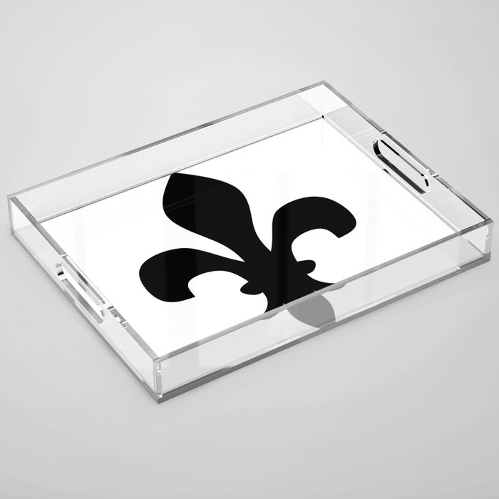 Fleur de Lis (Black & White) Acrylic Tray
