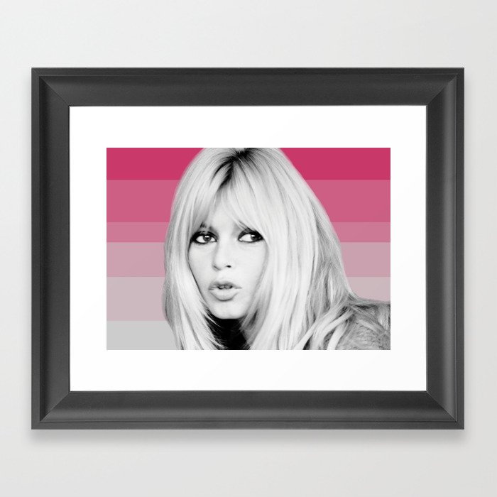 brigitte bardot pink Framed Art Print