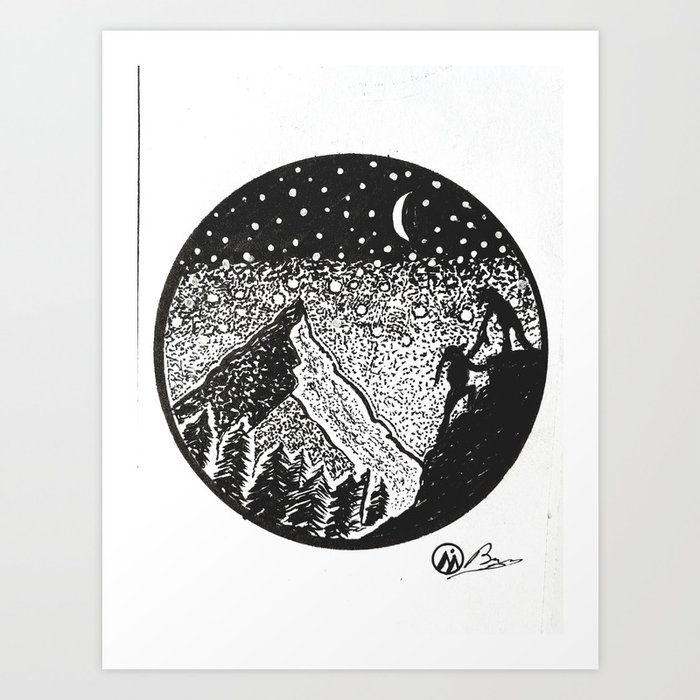Helping Hand Hand Drawn By Dark Mountain Arts Art Print By Darkmountainarts Society6