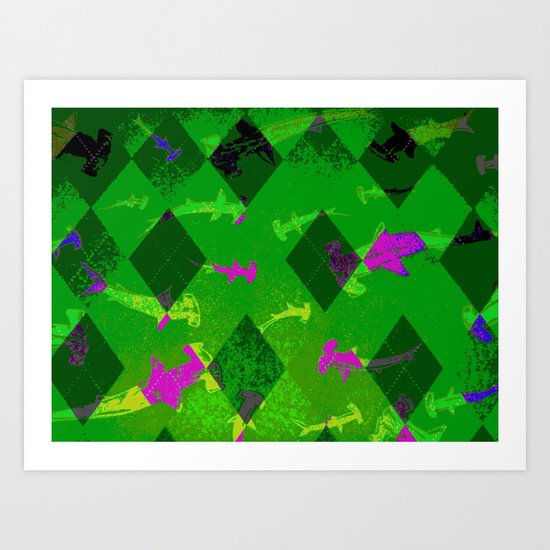 Argyle Frenzy in Emerald Art Print