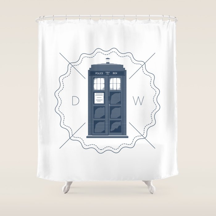 Badge Inspired By Doctor Who S Tardis Shower Curtain By Scifidude
