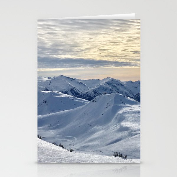 Beautiful Winter Snowy Mountains Stationery Cards