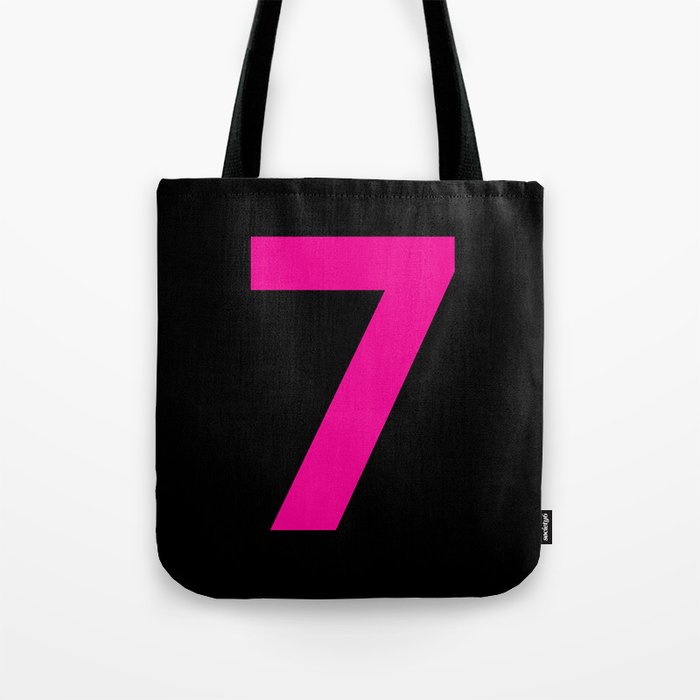 Number 7 (Magenta & Black) Tote Bag