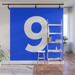 Number 9 (White & Blue) Wall Mural