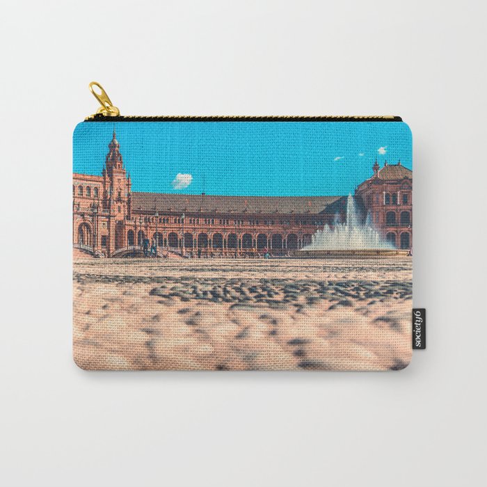 Spain Photography - Beautiful Plaza Under The Blue Sky Carry-All Pouch