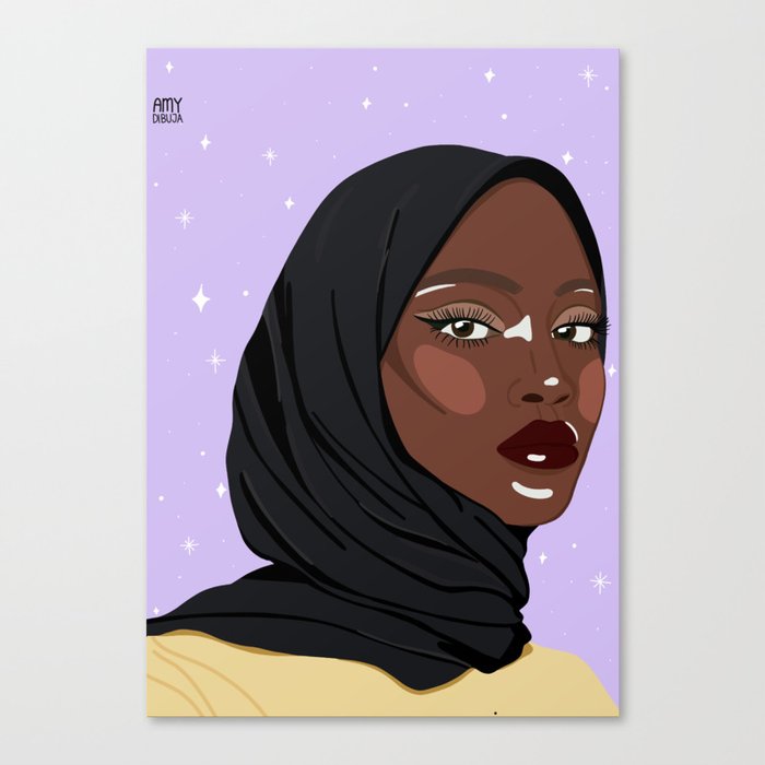 Muslim Girl Illustration Canvas Print