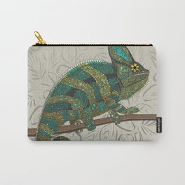 veiled chameleon stone Carry-All Pouch | Chameleon, Drawing, Reptile, Veiledchameleon, Ink Pen, Illustration, Sharonturner 