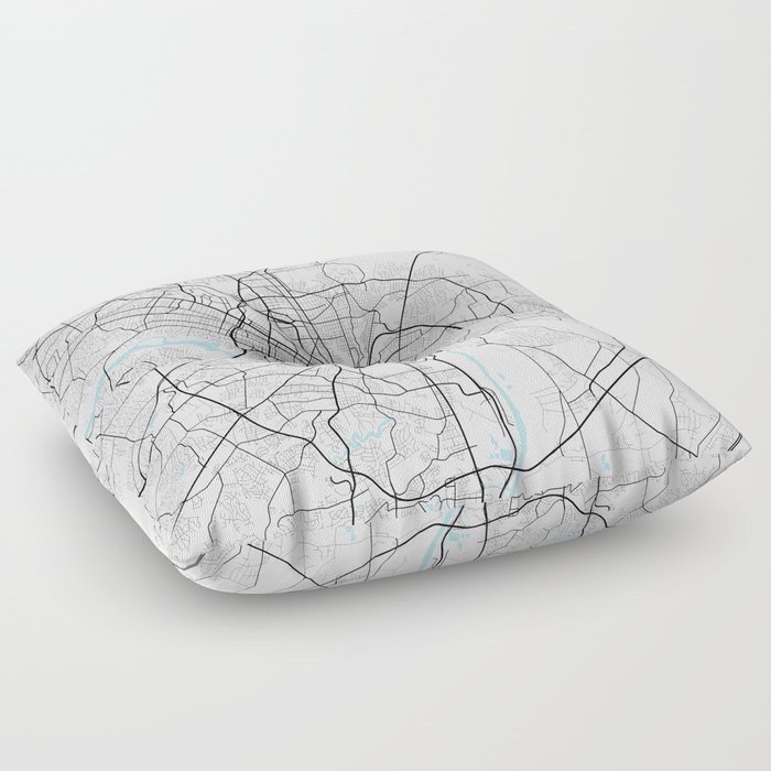 Richmond City Map of Virginia, USA - Circle Floor Pillow