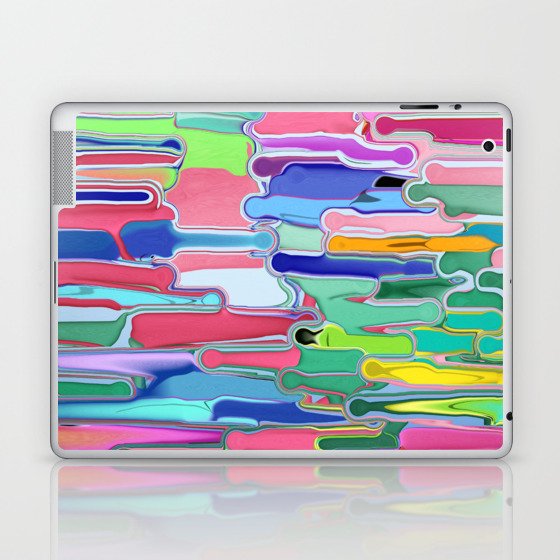 Modern Colorful Abstract Horizontal Paint Strokes Laptop & iPad Skin