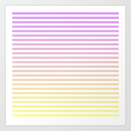 Beach Blanket - Purple/Yellow Stripes Art Print