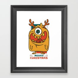 Christmas-monster-Funny design Framed Art Print