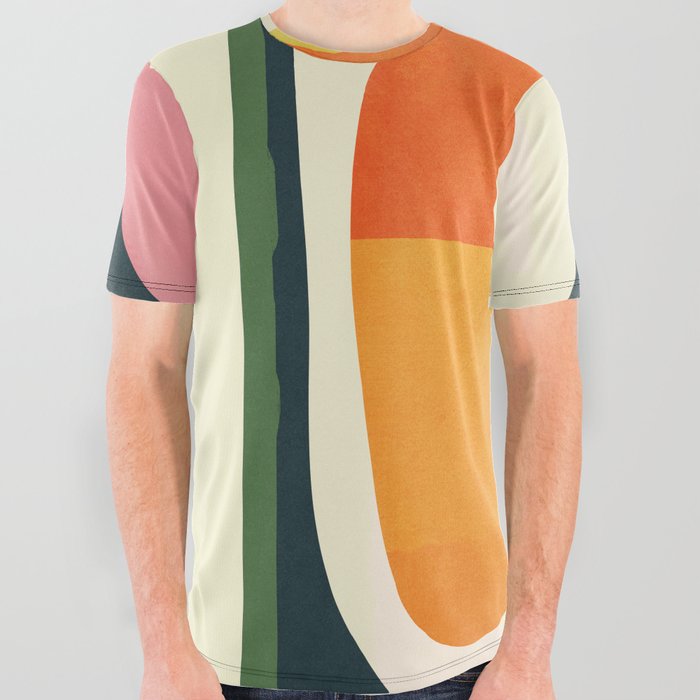 Modern Abstract Geometric Art 25 All Over Graphic Tee