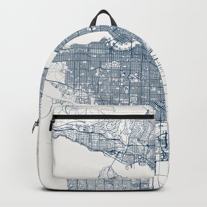 Vancouver, Canada - City Map Illustration - Blue Aesthetic Backpack