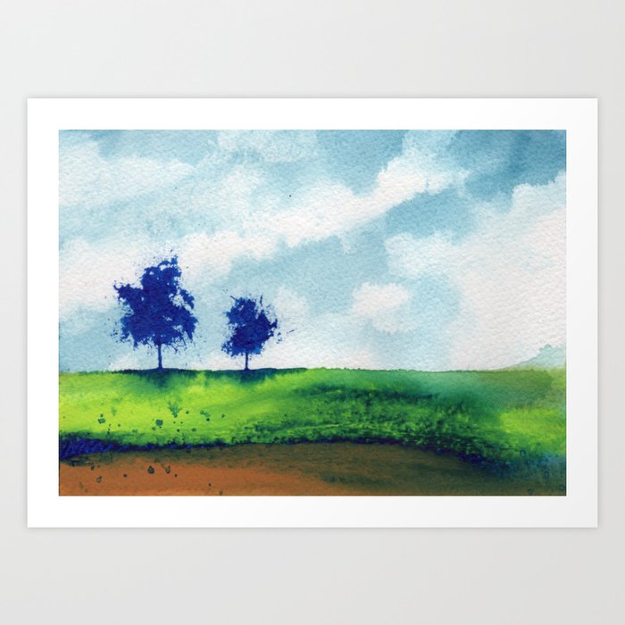 Blue Trees Duo Art Print