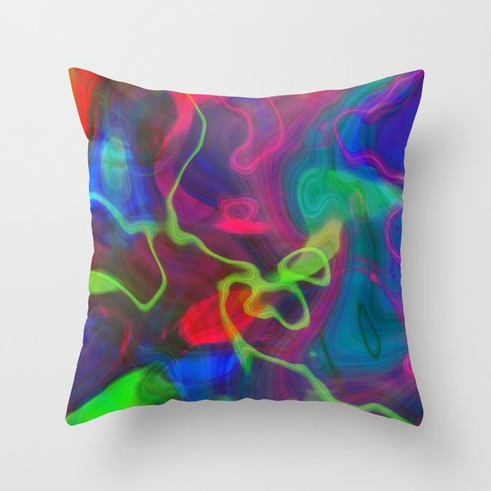 Under The Neon Lights Throw Pillow