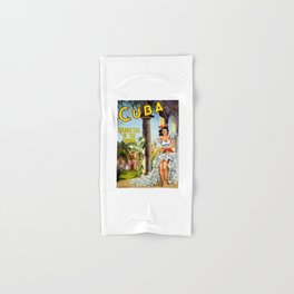 Vintage travel poster cuba Hand & Bath Towel