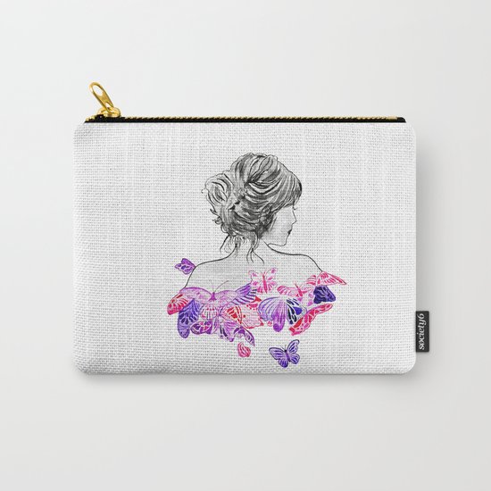 Lady and butterflies Carry-All Pouch