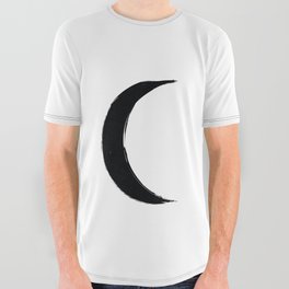 Black Crescent Moon All Over Graphic Tee