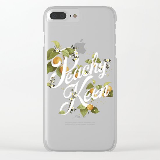 Peachy Keen : Peach Clear iPhone Case