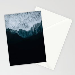 Minimalist moody icelandic Black Sand beach and splashing wave Stationery Card