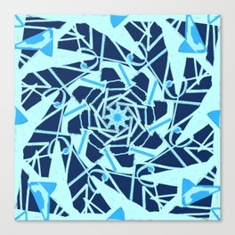 Modern Geometric Collage Navy Turquoise  Canvas Print
