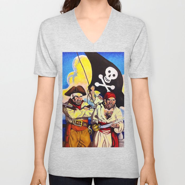 Treasure Island V Neck T Shirt