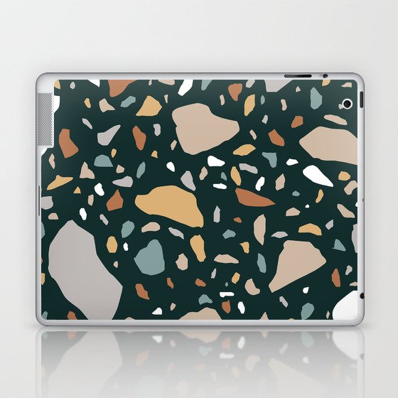 Terrazzo flooring pattern with traditional white marble rocks Laptop & iPad Skin
