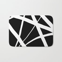 Geometric Line Abstract - Black White Badematte