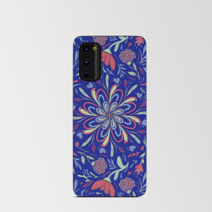 Flower mandala with bird  Android Card Case