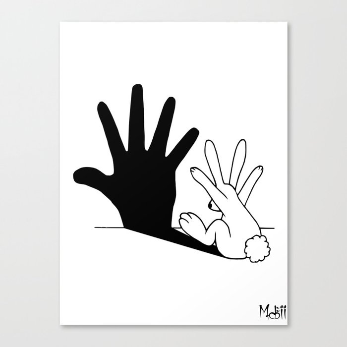 Rabbit Hand Shadow Canvas Print