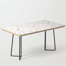 Geometric Gold Pattern With White Shimmer Coffee Table