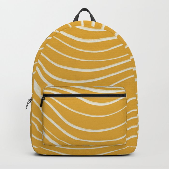 Golden Minimalist Abstract Lines Backpack