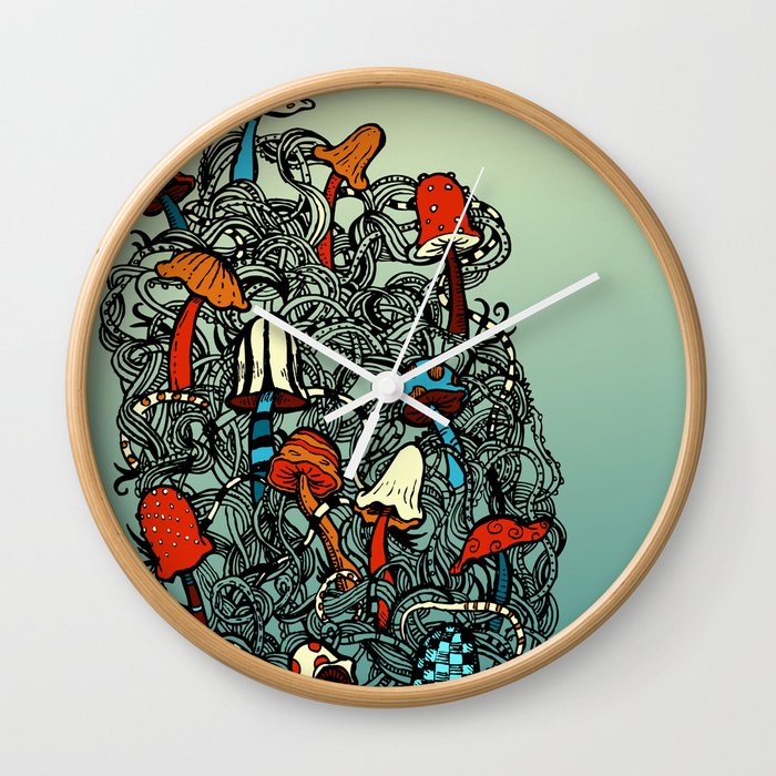 Mushroom Mountain Wall Clock