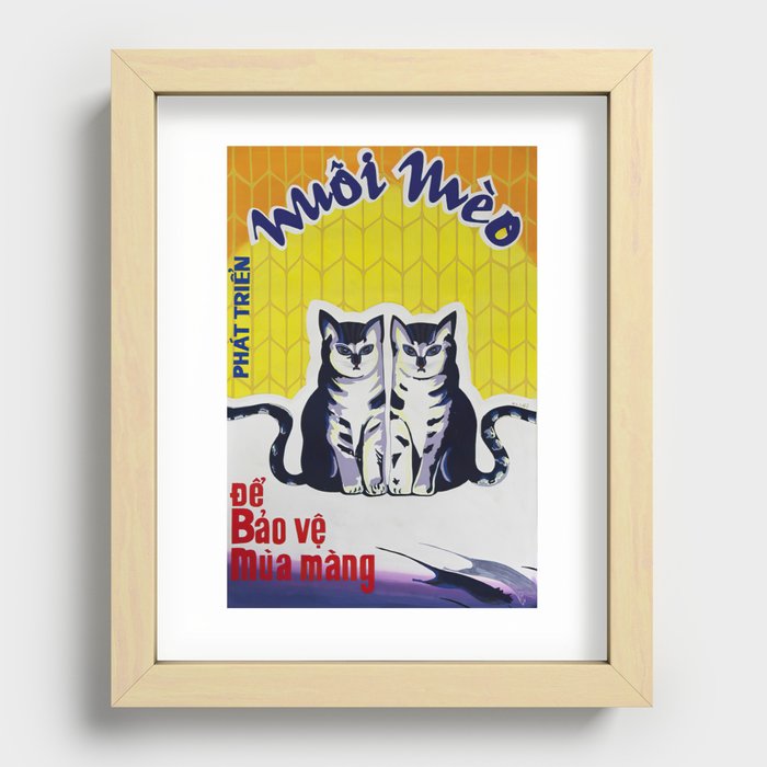 Vietnamese Poster: Breeding Cats to Protect our Crops Recessed Framed Print