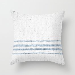 Vintage Farmhouse Grain Sack Soft Blue Stripes  Throw Pillow