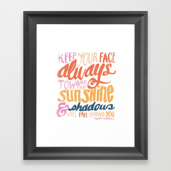 ...TOWARDS THE SUNSHINE Framed Art Print