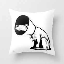 Cone of shame Throw Pillow