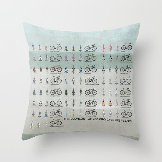Pro Cycling Teams Throw Pillow