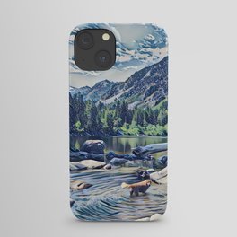 Golden Retriever. Mountain Lake Trail iPhone Case