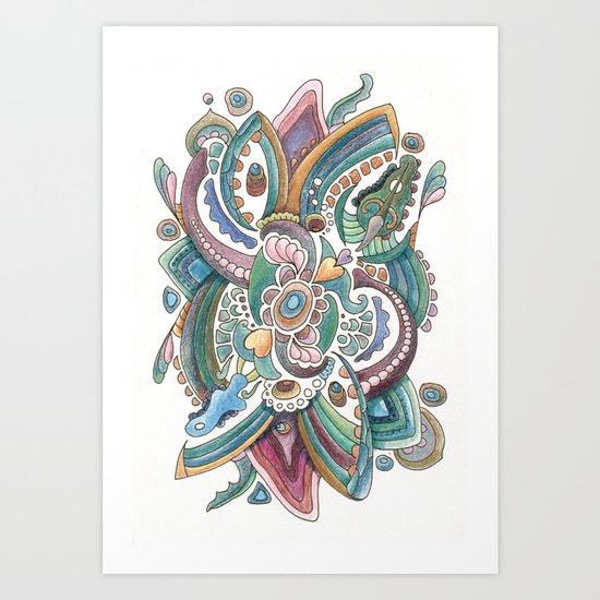 Twisted love for a sea butterfly Art Print
