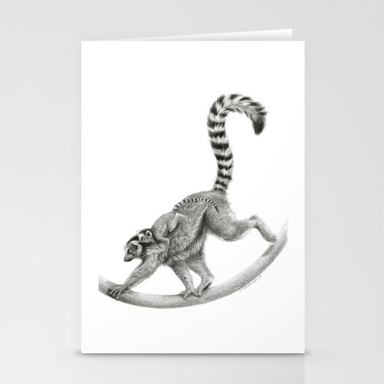 Maki catta with baby. G2012-050 Stationery Cards