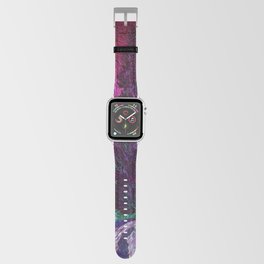 Road with Cypress and Star; Country Road in Provence by Night, oil-on-canvas post-impressionist landscape painting by Vincent van Gogh in alternate pink twilight sky Apple Watch Band