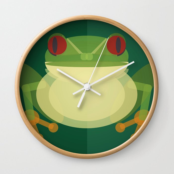 Mid Century Tree Frog Wall Clock