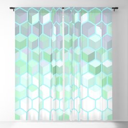 Hexagon Cube Tiles 64 Blackout Curtain