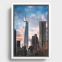 New York City Sunset Framed Canvas