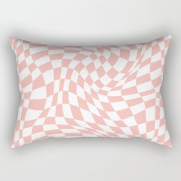 Twist checkers - Retro Pink Rectangular Pillow