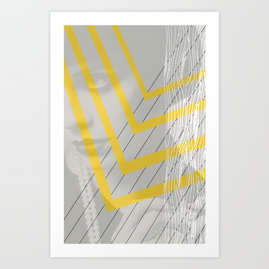 Lady in lines Art Print
