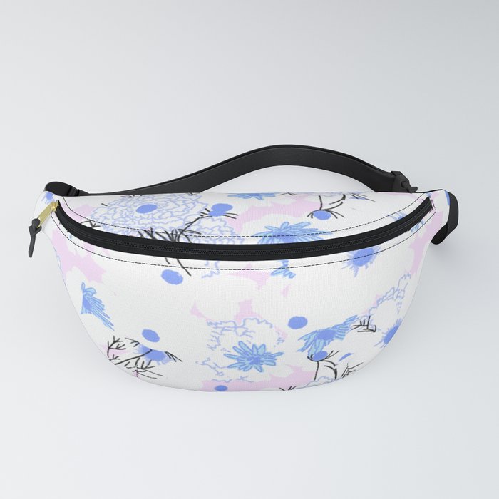 Wild Mid-Century Mums Spring Flowers Pink Fanny Pack